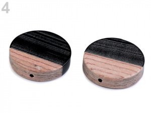 Dřevěné korálky s pryskyřicí Ø25 mm