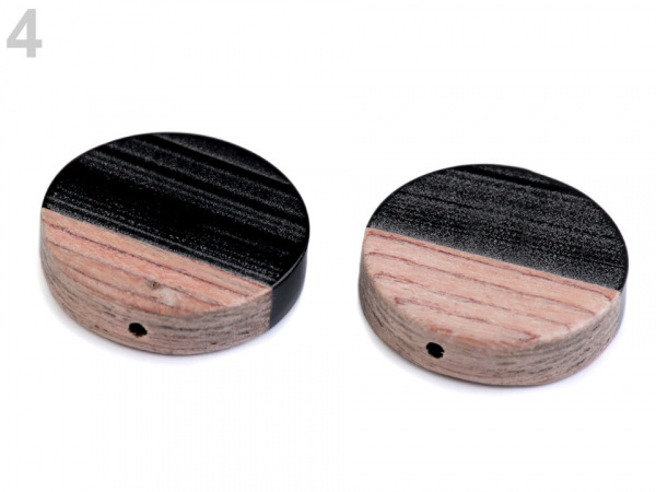 Dřevěné korálky s pryskyřicí Ø25 mm