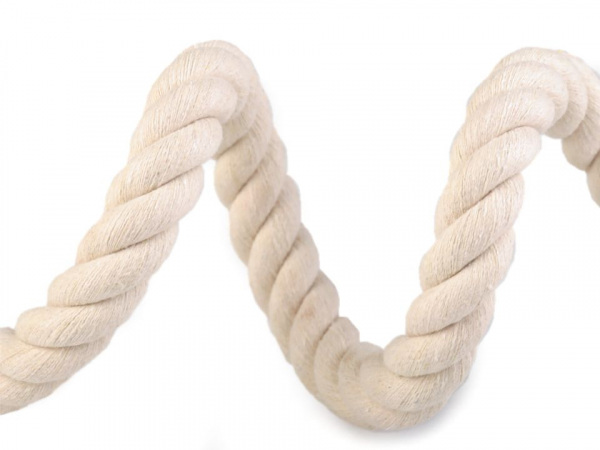 Bavlněná šňůra kroucená Ø20 mm tuhá
