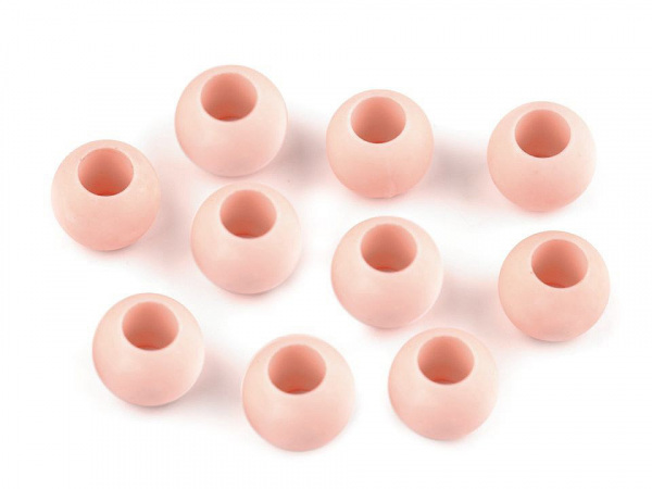 Plastové korálky matné s velkým průvlekem 10x12 mm