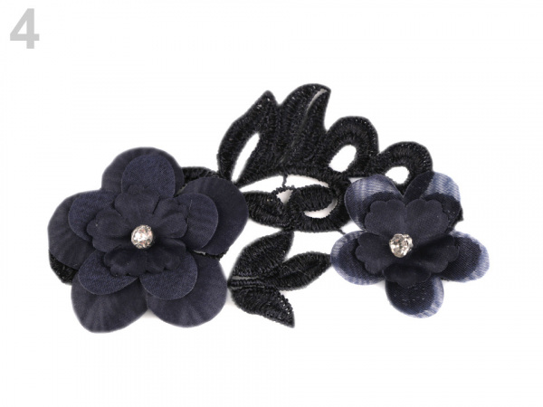 Krajková aplikace / vsadka 3D 6,5x10,5 cm