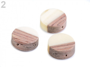 Dřevěné korálky s pryskyřicí Ø15 mm