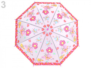 Dětský deštník s píšťalkou, princezna, motýl, pirát