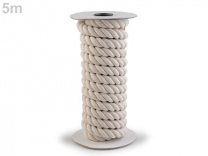Bavlněná šňůra kroucená Ø20 mm tuhá