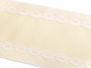 Imitace juty šíře 14 cm pás s krajkou