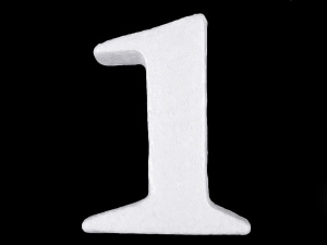 3D číslice výška 14 cm polystyren