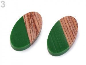 Dřevěný přívěsek s pryskyřicí 22x39 mm