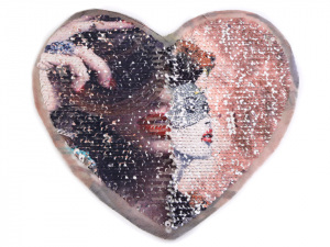 Nažehlovačka srdce s oboustrannými flitry