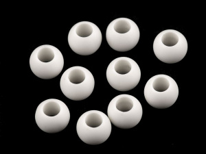 Plastové korálky matné s velkým průvlekem 10x12 mm