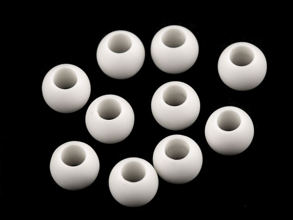 Plastové korálky matné s velkým průvlekem 10x12 mm