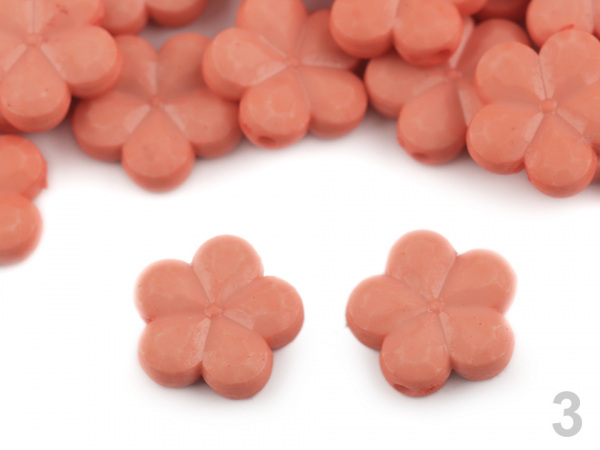 Dekorační plastový květ / korálek Ø14 mm