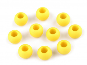Plastové korálky matné s velkým průvlekem 10x12 mm