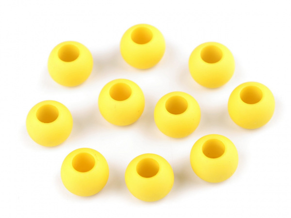 Plastové korálky matné s velkým průvlekem 10x12 mm