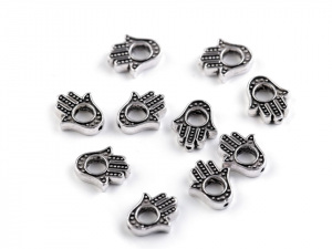 Kovový korálek Hamsa / ruka menší 10x12 mm