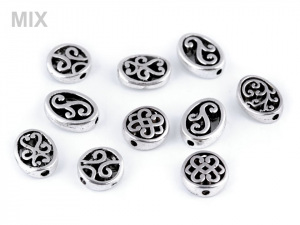 Kovový korálek / koncovka na šňůrku ornament