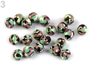 Fimo korálky army Ø6 mm