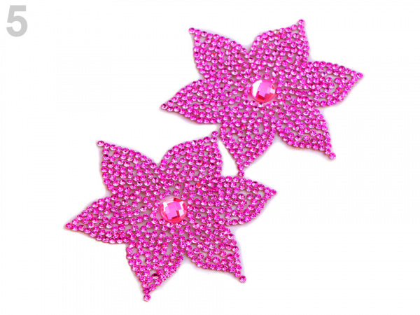 Nažehlovací květ s kamínky Ø62 mm