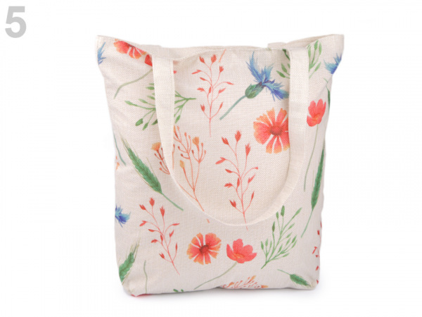 Textilní taška liška, mýval, slon, jednorožec, květy 35x35 cm