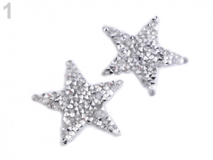 Nažehlovací hvězda s kamínky malá