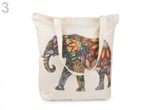 Textilní taška liška, mýval, slon, jednorožec, květy 35x35 cm