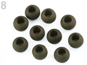 Plastové korálky matné s velkým průvlekem 11x14 mm