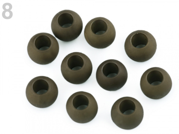 Plastové korálky matné s velkým průvlekem 11x14 mm