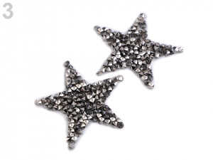 Nažehlovací hvězda s kamínky malá