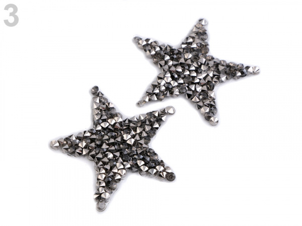 Nažehlovací hvězda s kamínky malá
