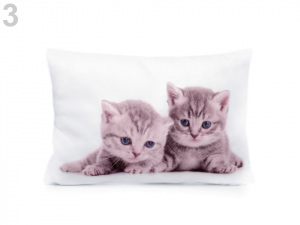 Malý dekorační polštář s výplní - kočka, pes 20x30 cm