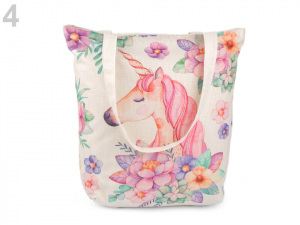 Textilní taška liška, mýval, slon, jednorožec, květy 35x35 cm