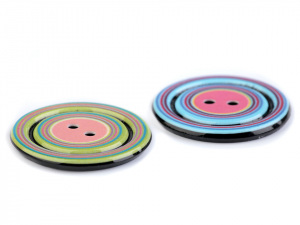 Knoflík duha - srdce, květ, kruh