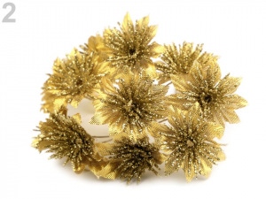 Vánoční květ na drátku s glitry