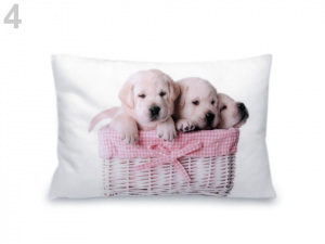 Malý dekorační polštář s výplní - kočka, pes 20x30 cm