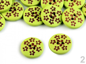 Dřevěný knoflík velikost 32" květy