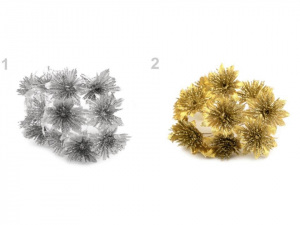 Vánoční květ na drátku s glitry