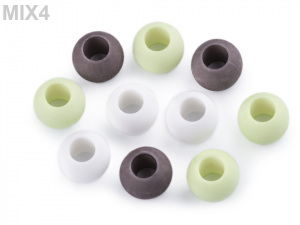 Plastové korálky matné s velkým průvlekem 11x14 mm