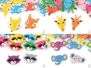 Dřevěný dekorační knoflík zvířátka