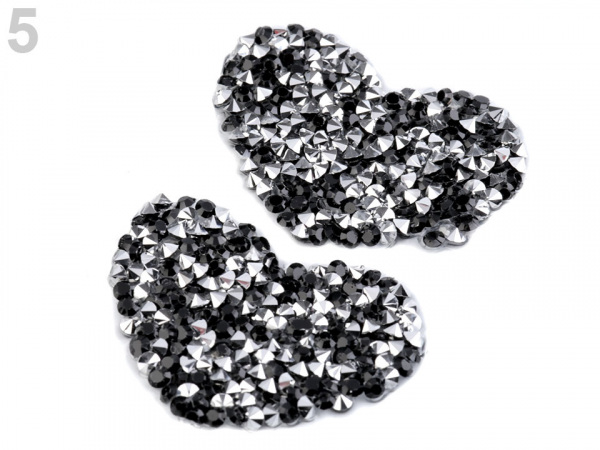 Nažehlovací srdce s kamínky