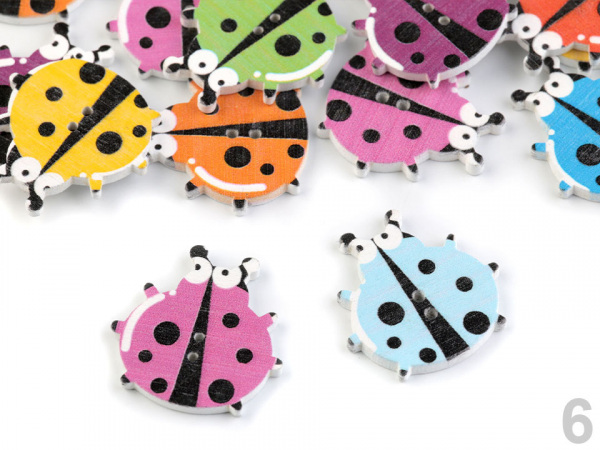 Dřevěný dekorační knoflík zvířátka