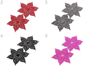 Nažehlovací květ s kamínky Ø62 mm