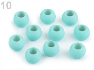 Plastové korálky matné s velkým průvlekem 11x14 mm