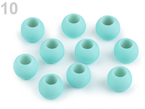 Plastové korálky matné s velkým průvlekem 11x14 mm