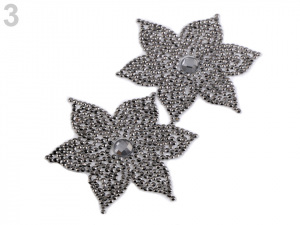 Nažehlovací květ s kamínky Ø62 mm
