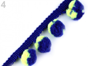 Prýmek šíře 25 mm s barevnými bambulkami Ø13 mm