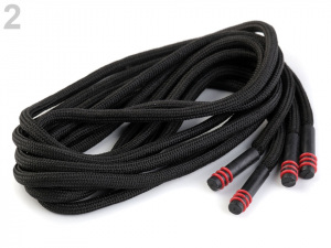 Oděvní šňůra s koncovkami do kapucí, vhodná i pro roušky, délka 130 cm