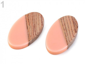 Dřevěný přívěsek s pryskyřicí 22x39 mm 2. jakost