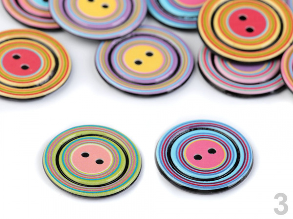 Knoflík duha - srdce, květ, kruh