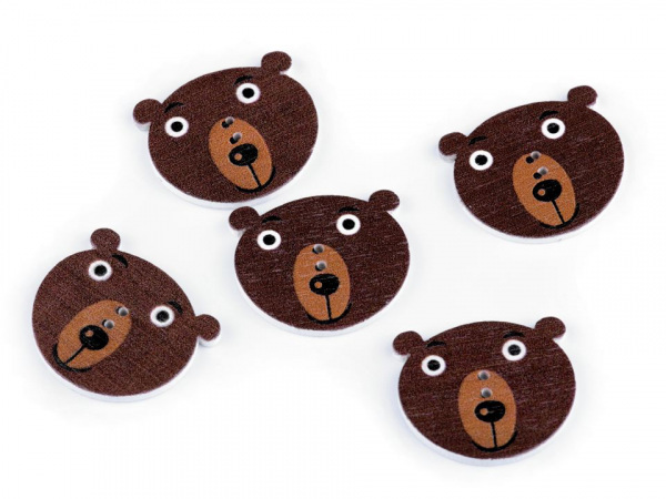 Dřevěný dekorační knoflík zvířátka