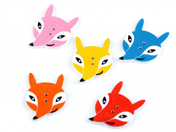 Dřevěný dekorační knoflík zvířátka