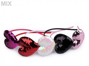 Čelenka do vlasů s flitrovým srdcem